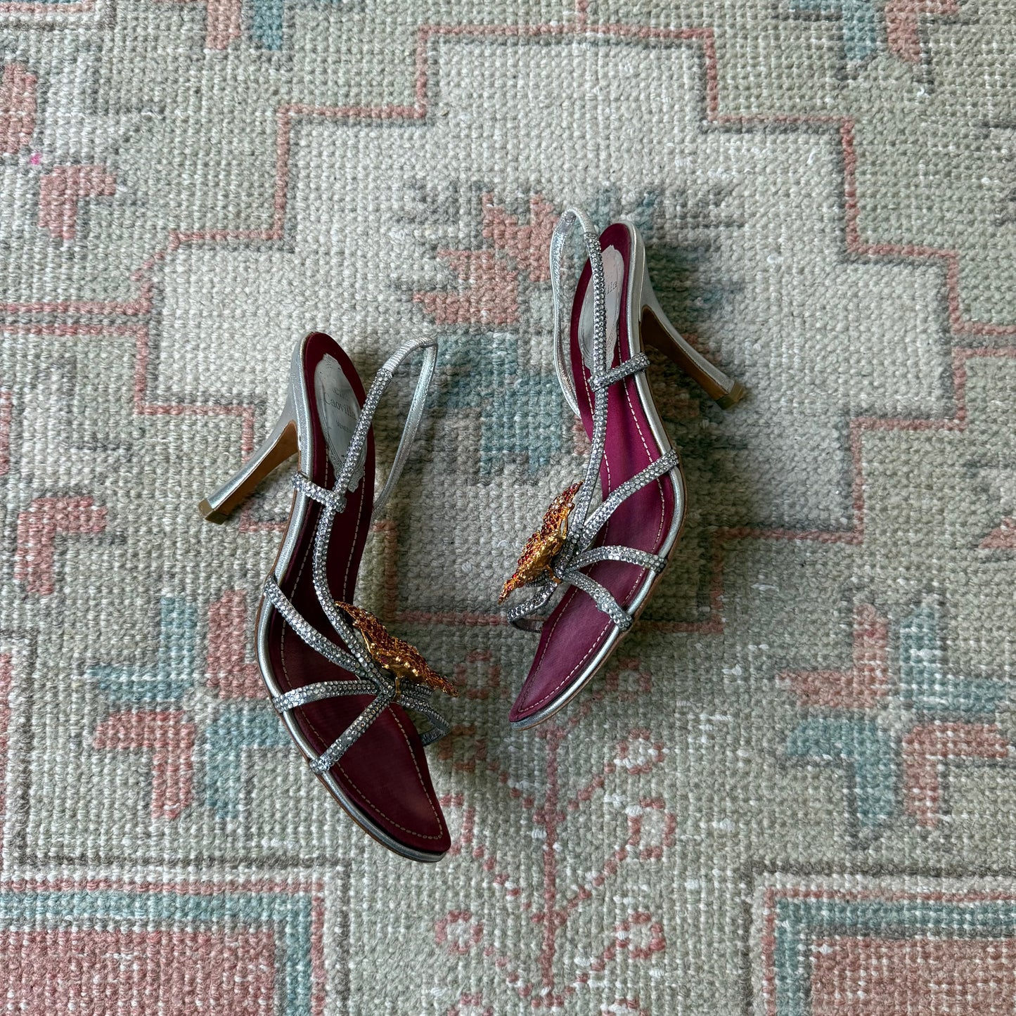 René Caovilla Butterly Silver Sandals - US 6