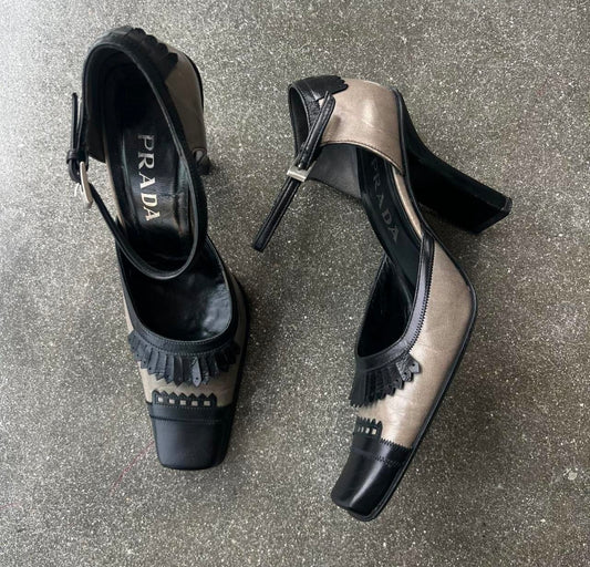 FW99 Prada Leather Tassel Mary Janes - US 10