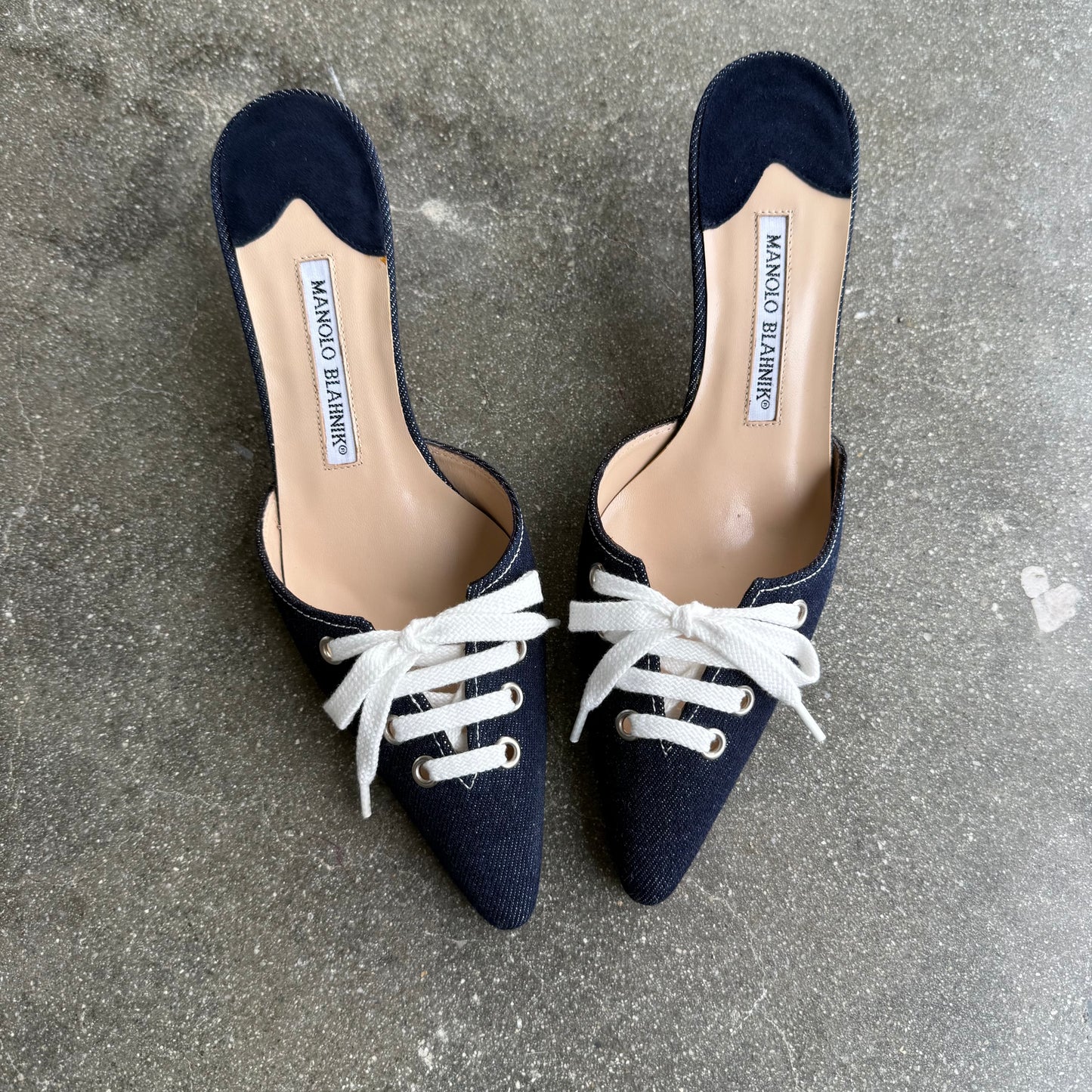 Early 00s Manolo Blahnik Denim Mules - US 7.5