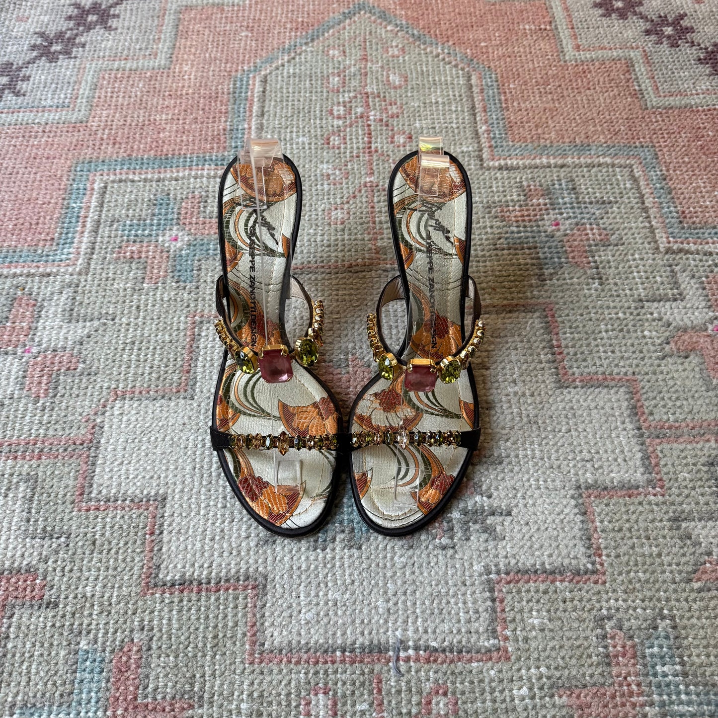 Y2K Giuseppe Zanotti Chocolate Jeweled Sandals - US 8