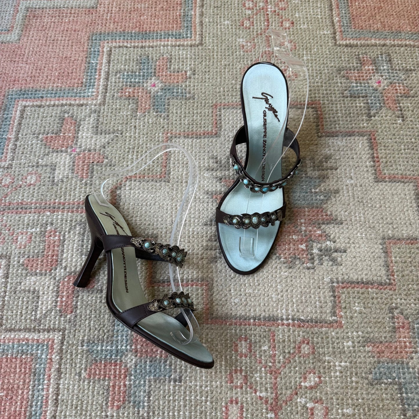 Y2K Giuseppe Zanotti Turquoise Mules - US 6.5-7