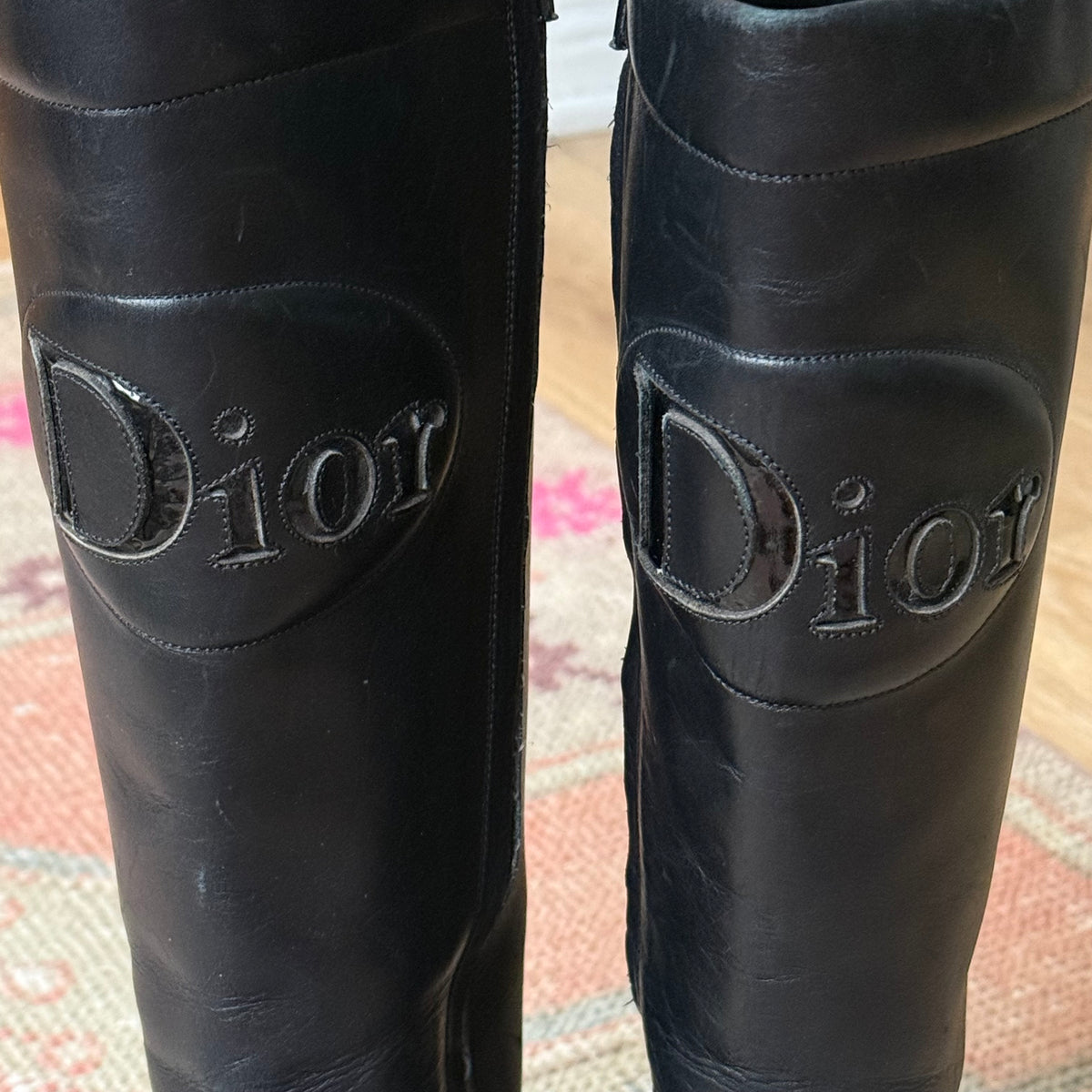 F/W2001 Galliano Dior Black Moto Boots - US 8