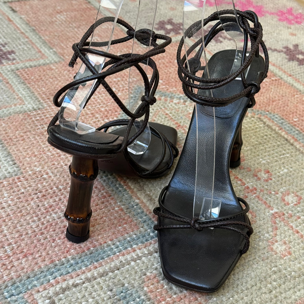 S/S2002 Tom Ford Gucci Bamboo Wrap Sandals - US 6.5-7