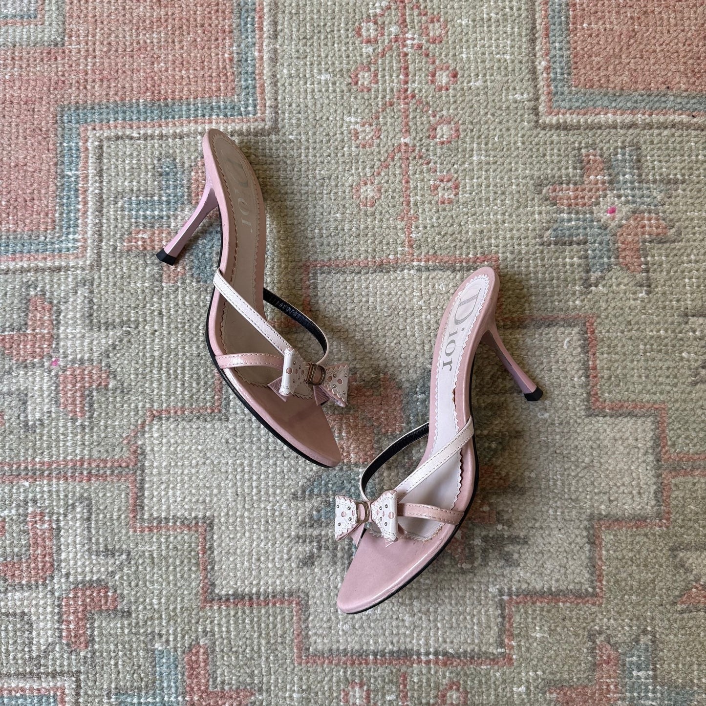 S/S2005 Galliano Dior Pink Bow Mules - US 7.5