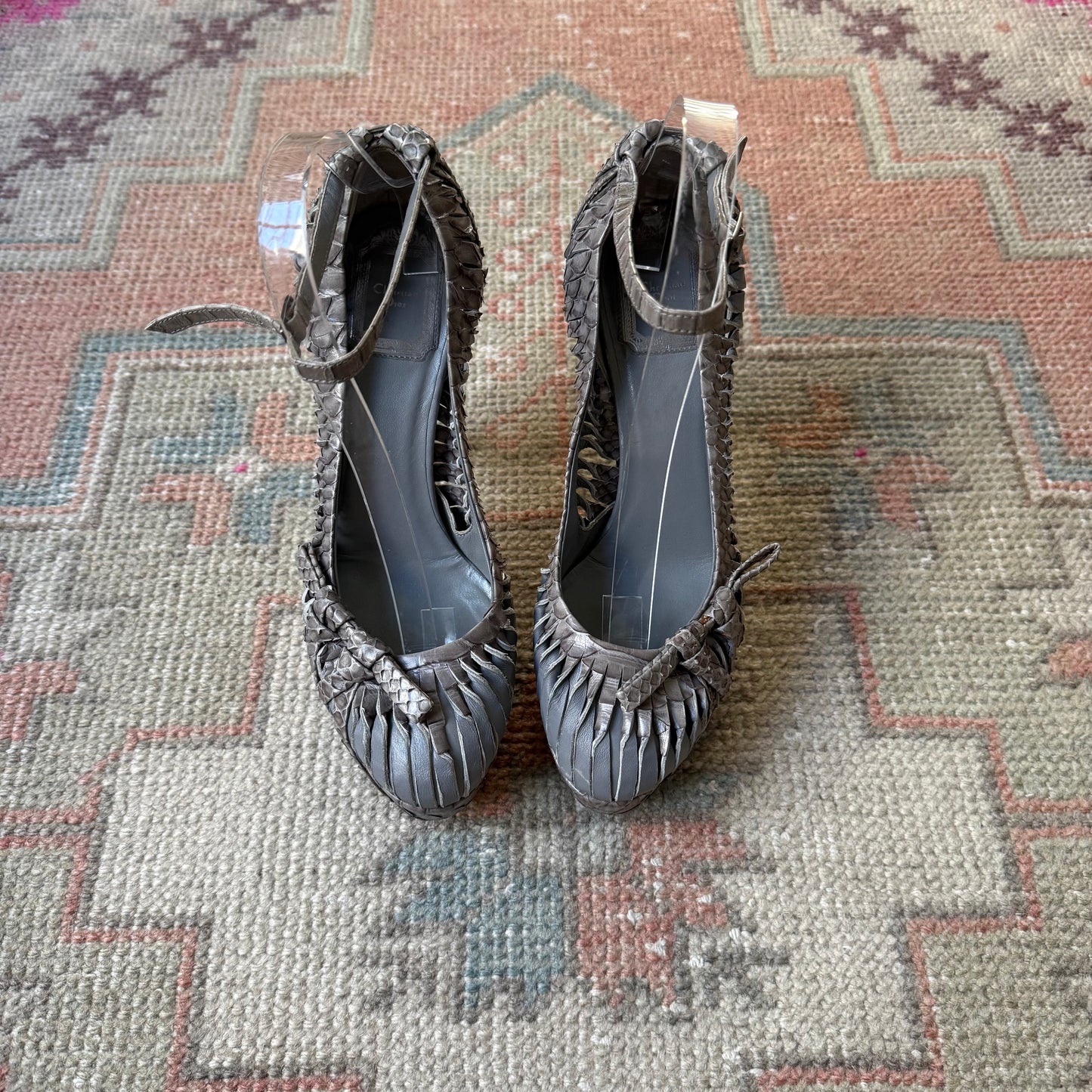 F/W2007 Galliano Dior Grey Python Platforms - US 7.5