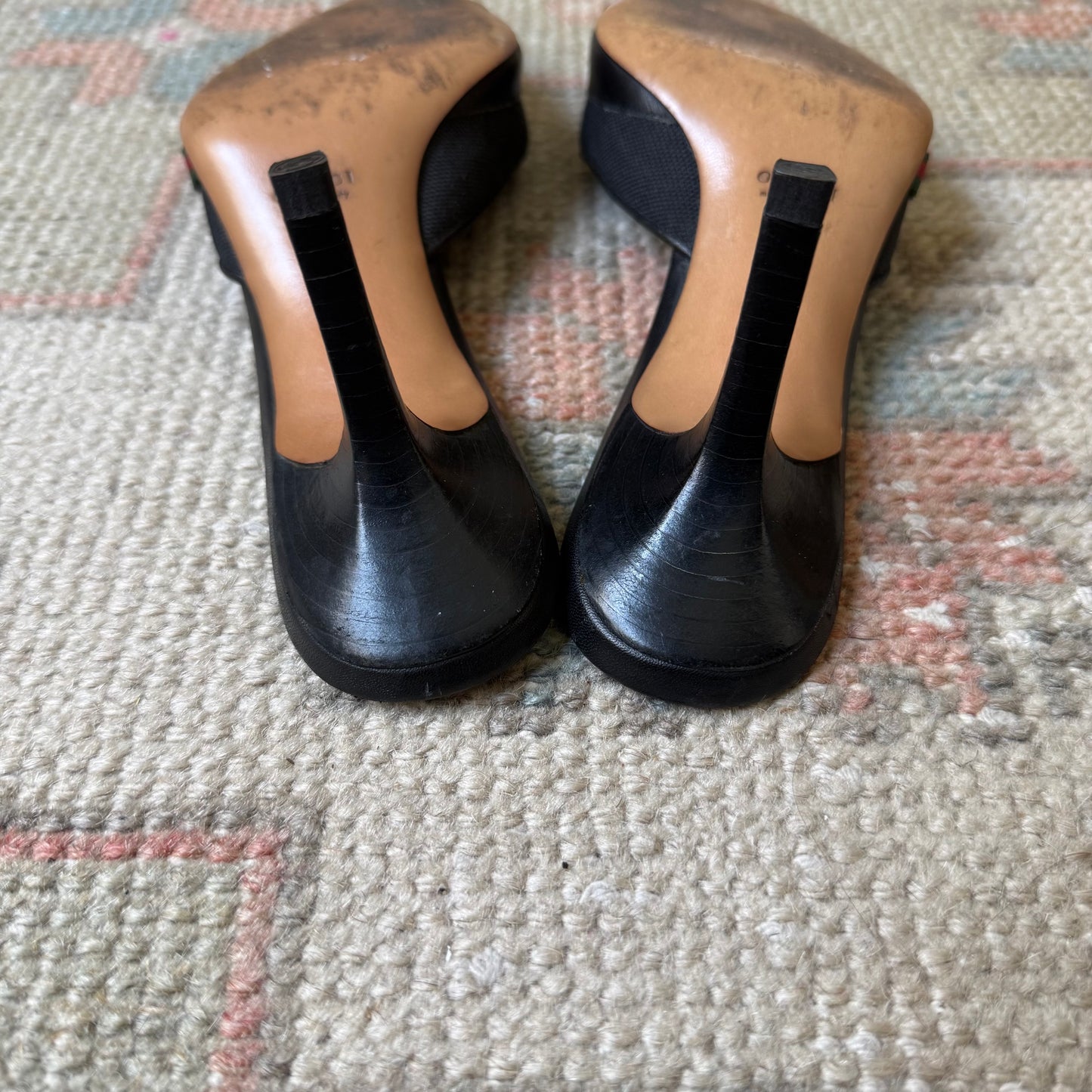 F/W2004 Tom Ford Gucci Logo Canvas Mules - US 6