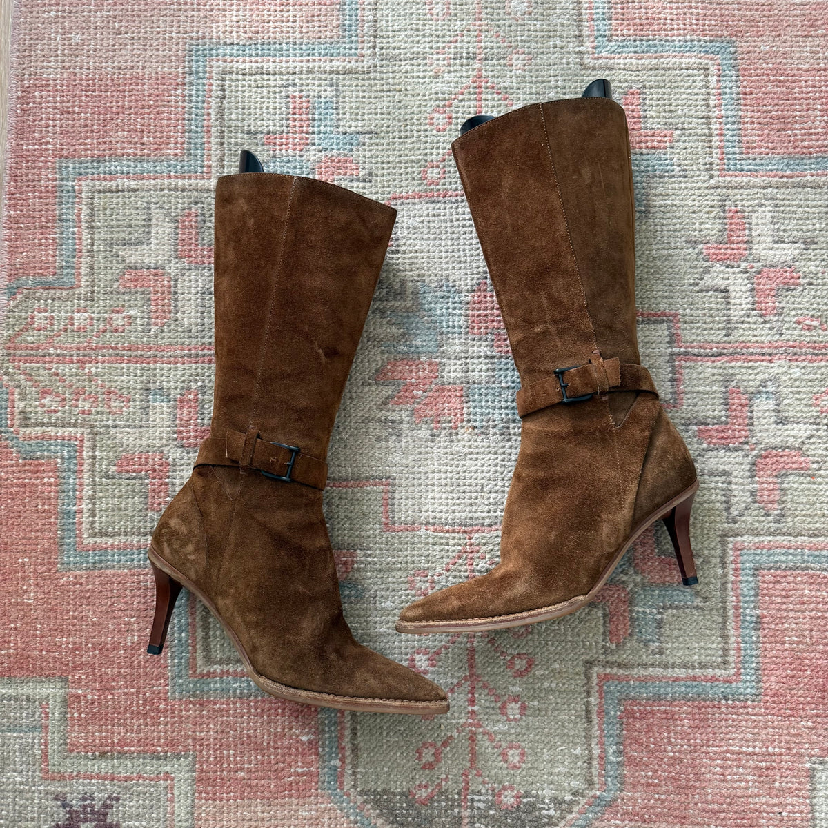 Tom Ford Gucci Tobacco Suede Buckle Boots - US 6