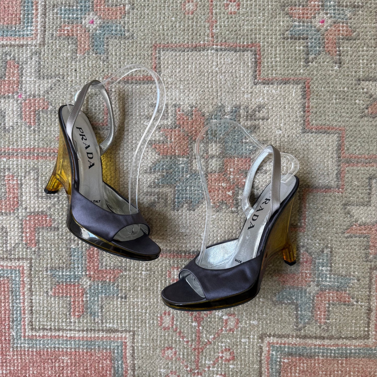 S/S1998 Prada Lucite Slingback Wedges - US 6.5