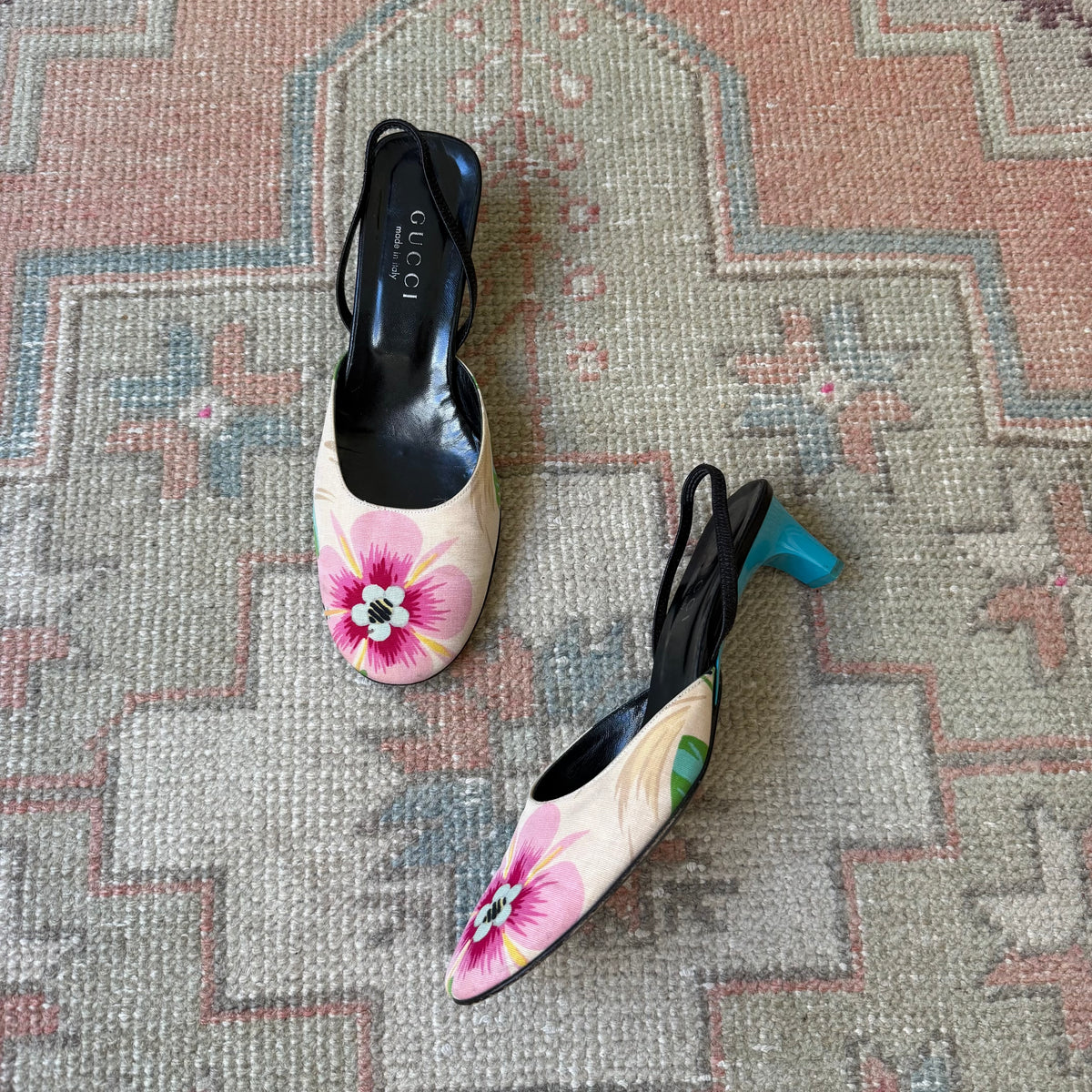 S/S1999 Tom Ford Gucci Floral Slingbacks - US 7