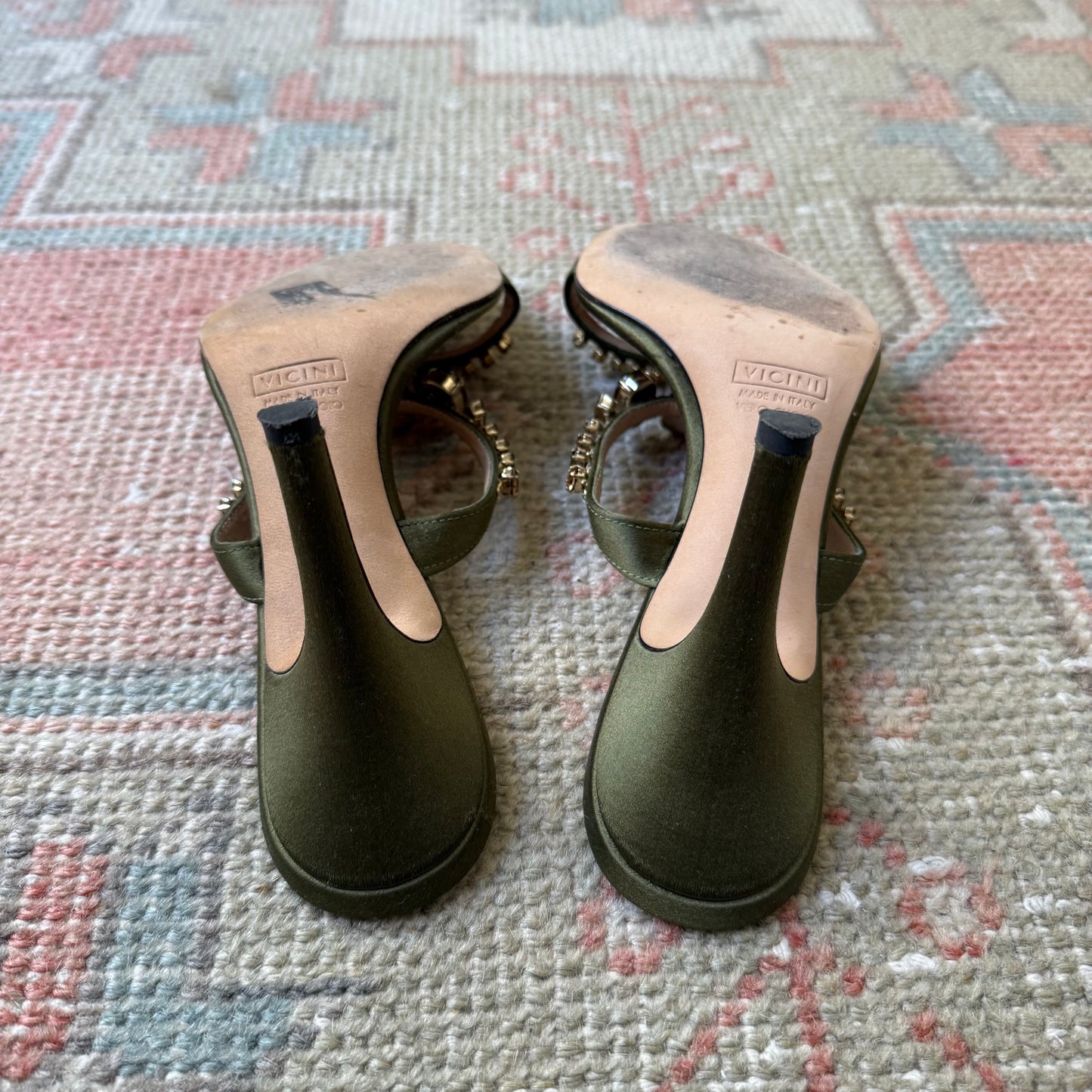 00s Giuseppe Zanotti Green Jeweled Sandals - US 6.5-7