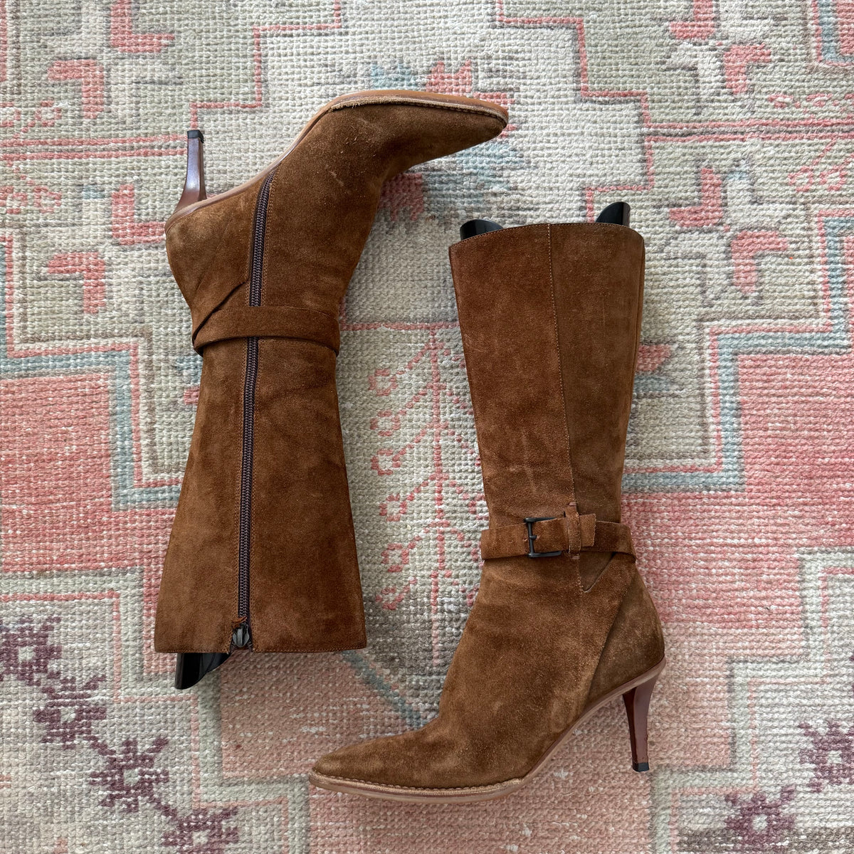 Tom Ford Gucci Tobacco Suede Buckle Boots - US 6