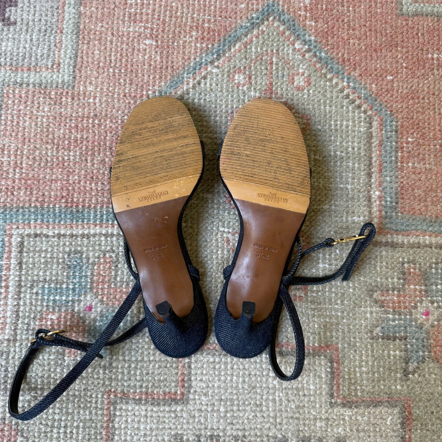 S/S2000 Galliano Dior Denim Wrap Sandals - US 6.5