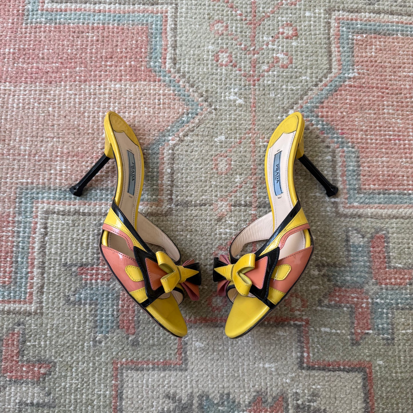S/S2012 Prada Patent Leather Bow Mules - US 6.5