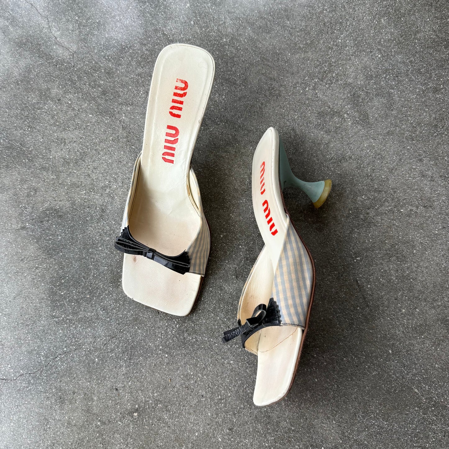 SS99 Miu Miu Gingham Mules - US 7.5