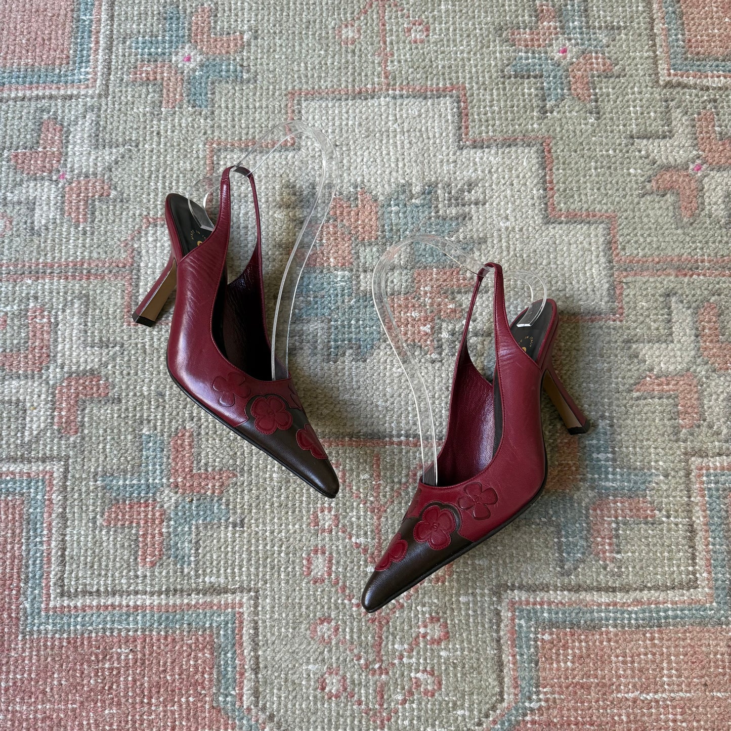 F/W2001 Chanel Camellia Slingback Pumps - US 6