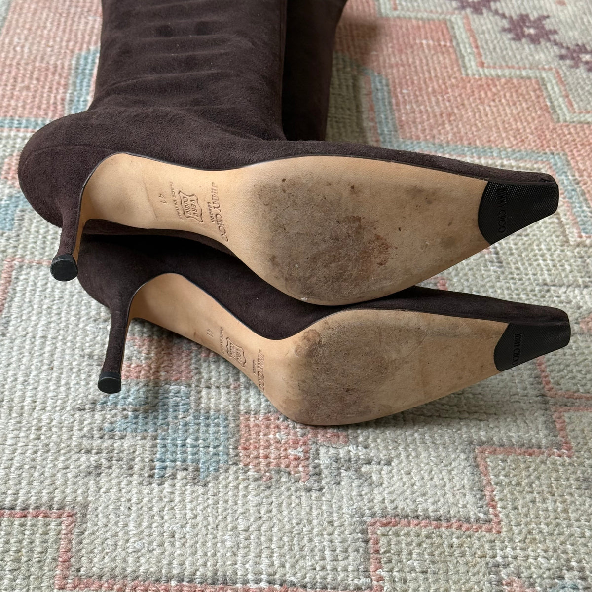 Y2K Jimmy Choo Brown Stretch Suede Boots - US 10.5