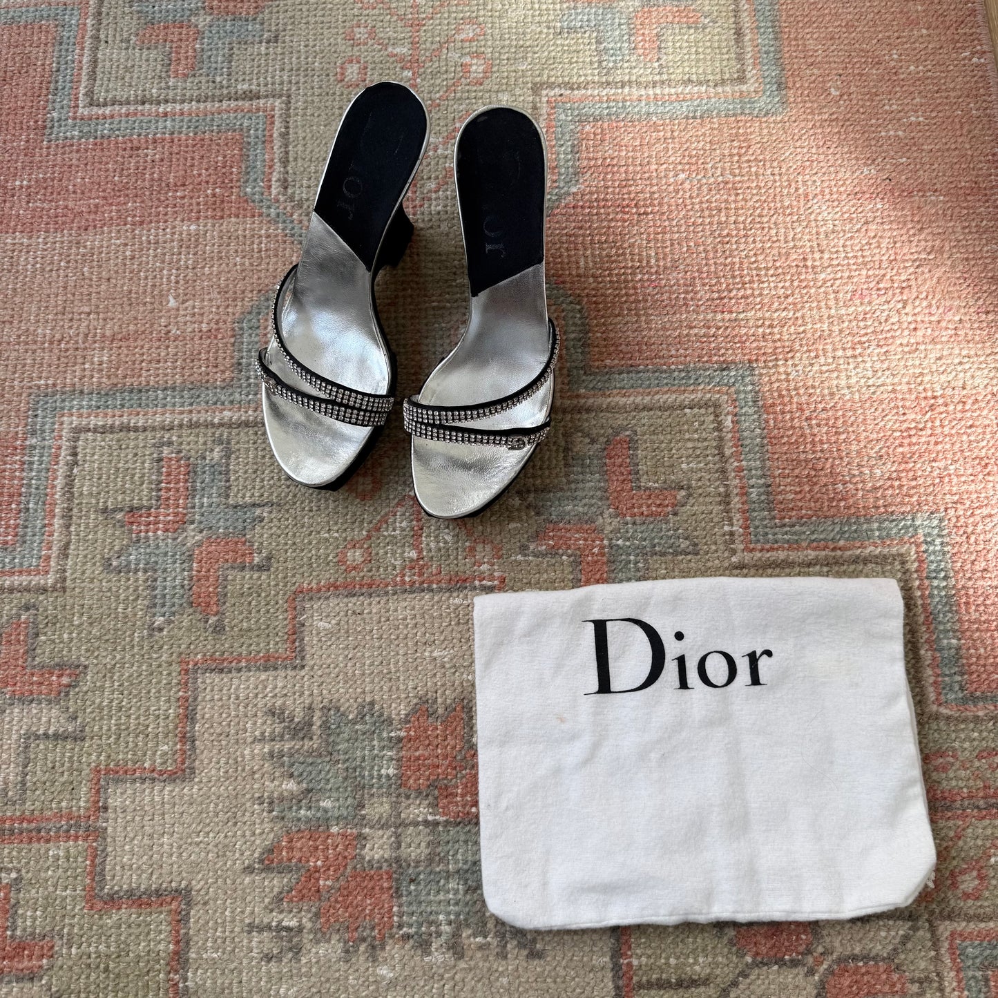 F/W2006 Galliano Dior Crystal Satin Wedges - US 7