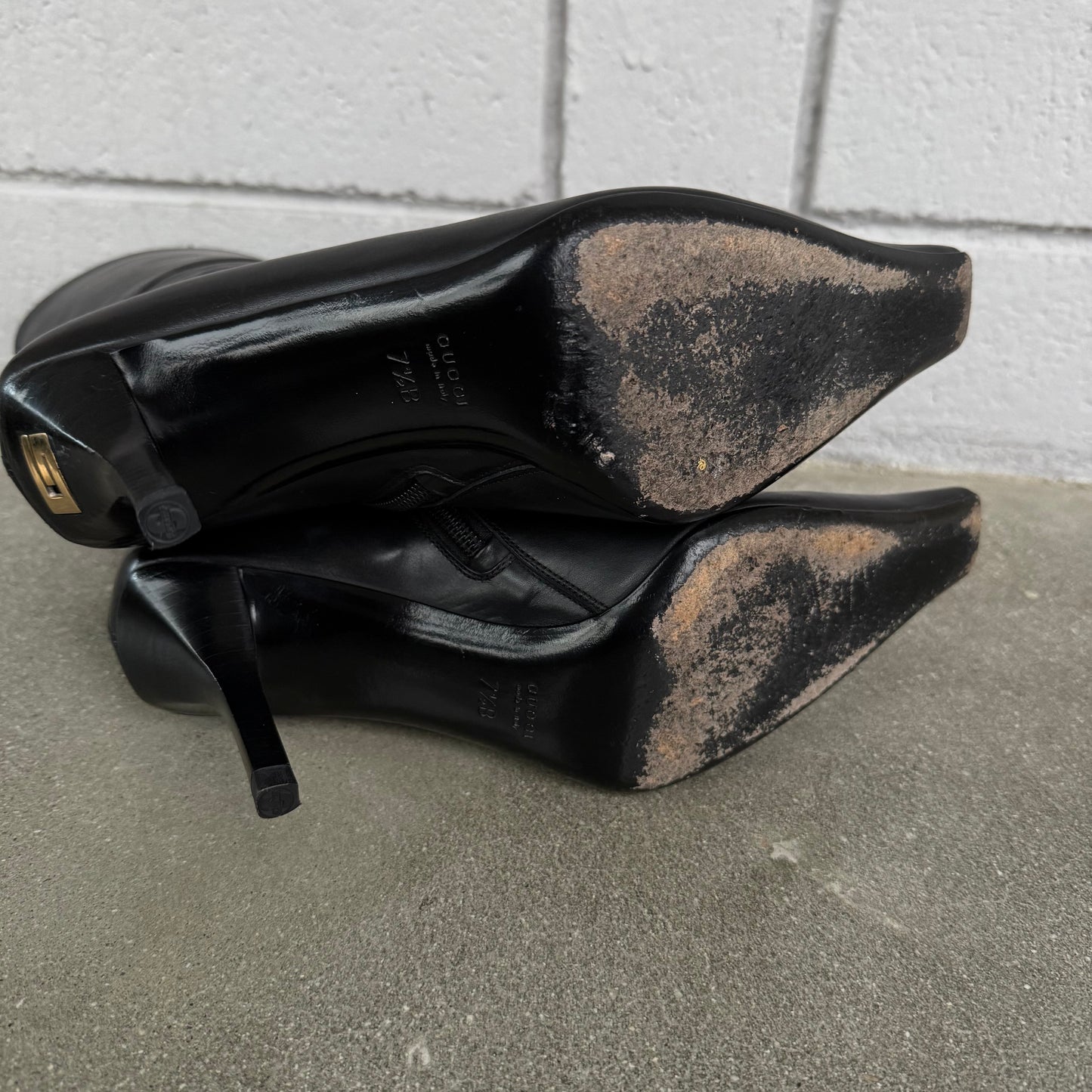 Tom Ford Gucci Black Leather “G” Boots - US 7