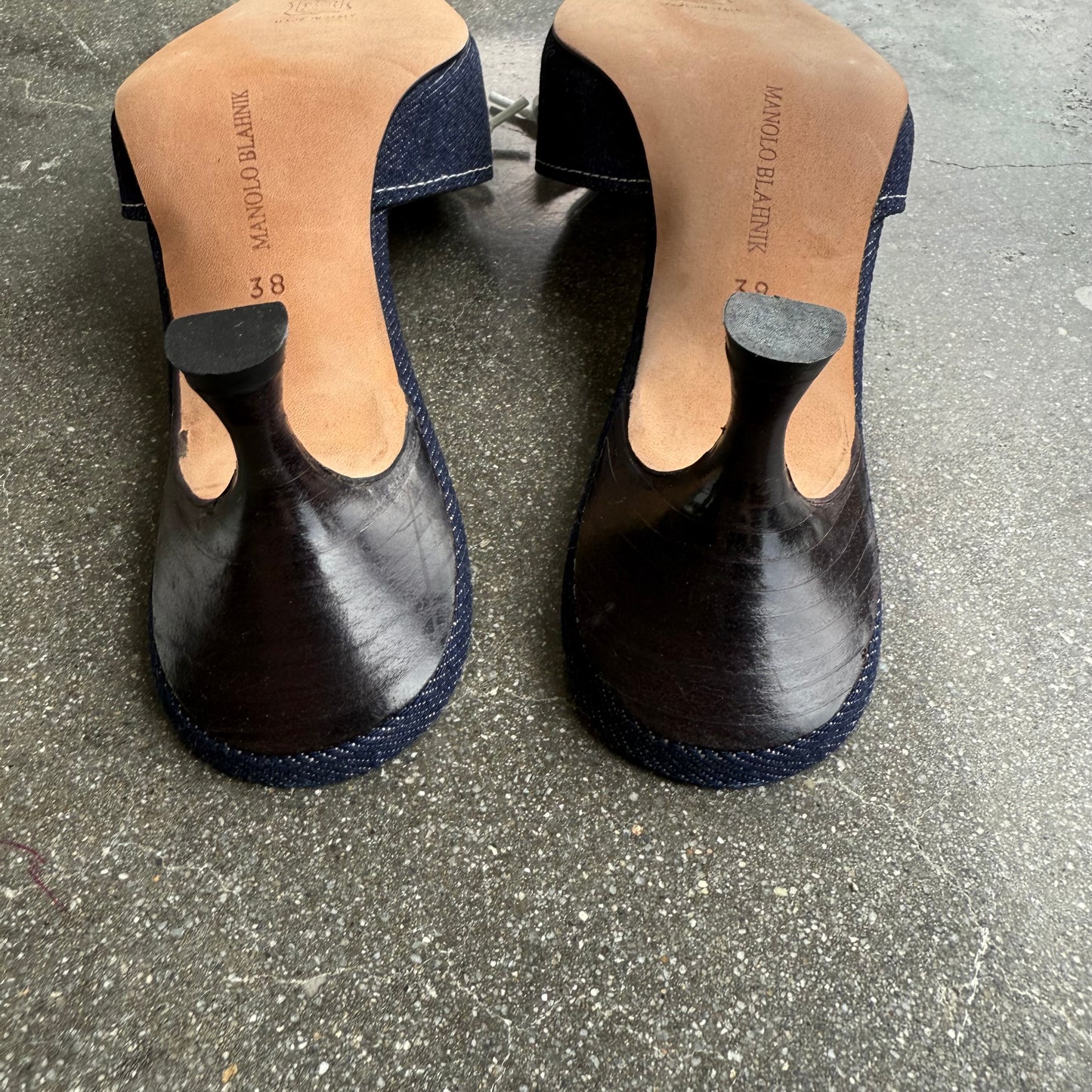 Early 00s Manolo Blahnik Denim Mules - US 7.5