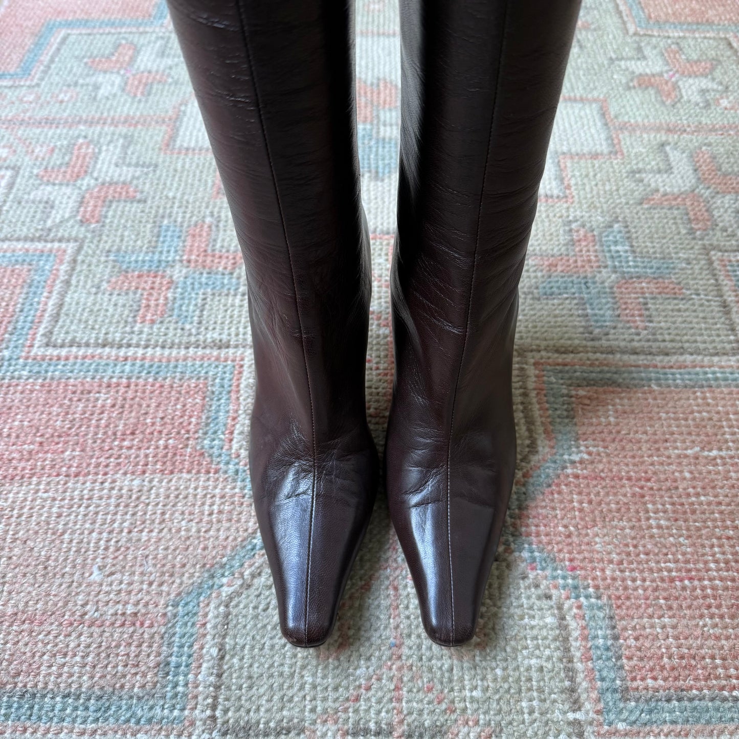 90s Jimmy Choo Kid Chocolate Stiletto Boots - US 5.5-6