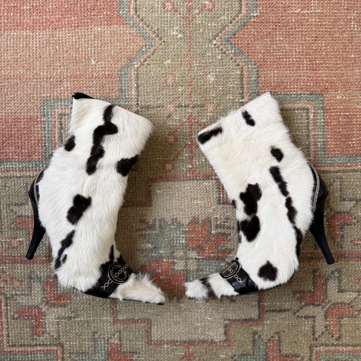 F/W2005 Galliano Dior Cow Hair Ankle Boots - US 8.5