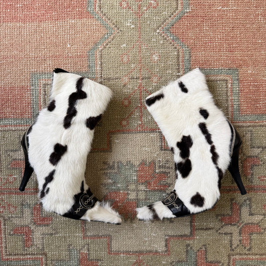 F/W2005 Galliano Dior Cow Hair Ankle Boots - US 8.5