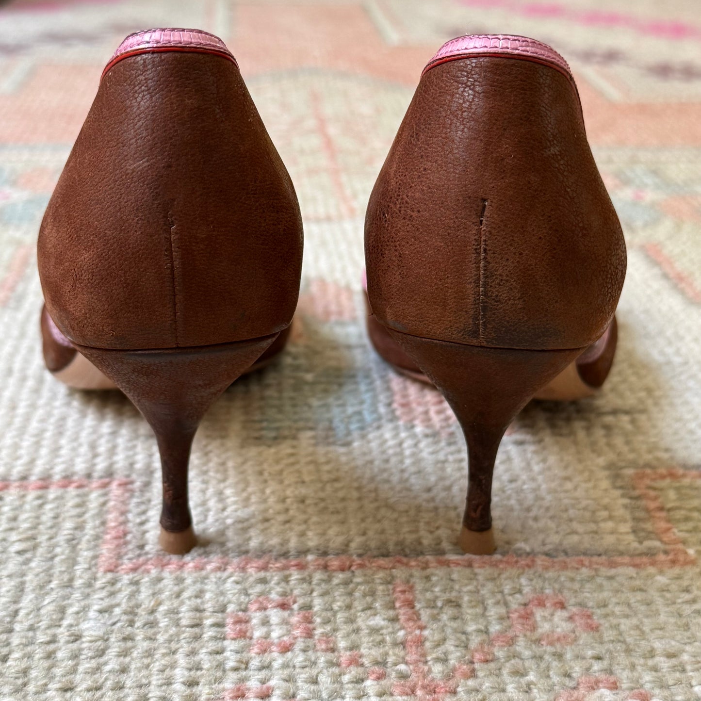 F/W2003 Prada Chocolate Buckle D’Orsay Heels - US 8