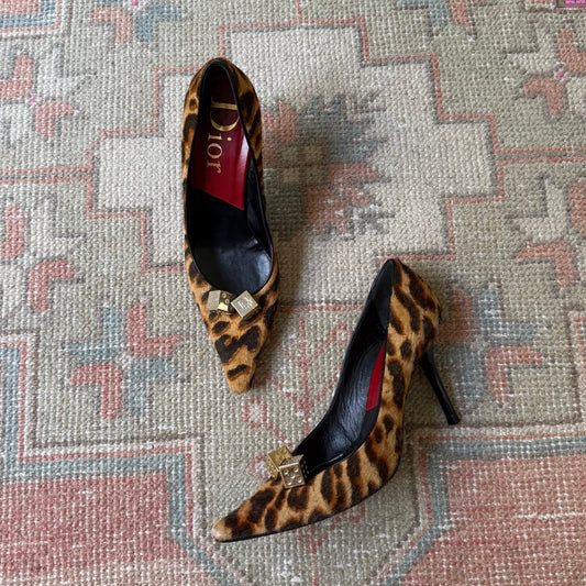 F/W2004 Galliano Dior Pony Hair Dice Pumps - US 7
