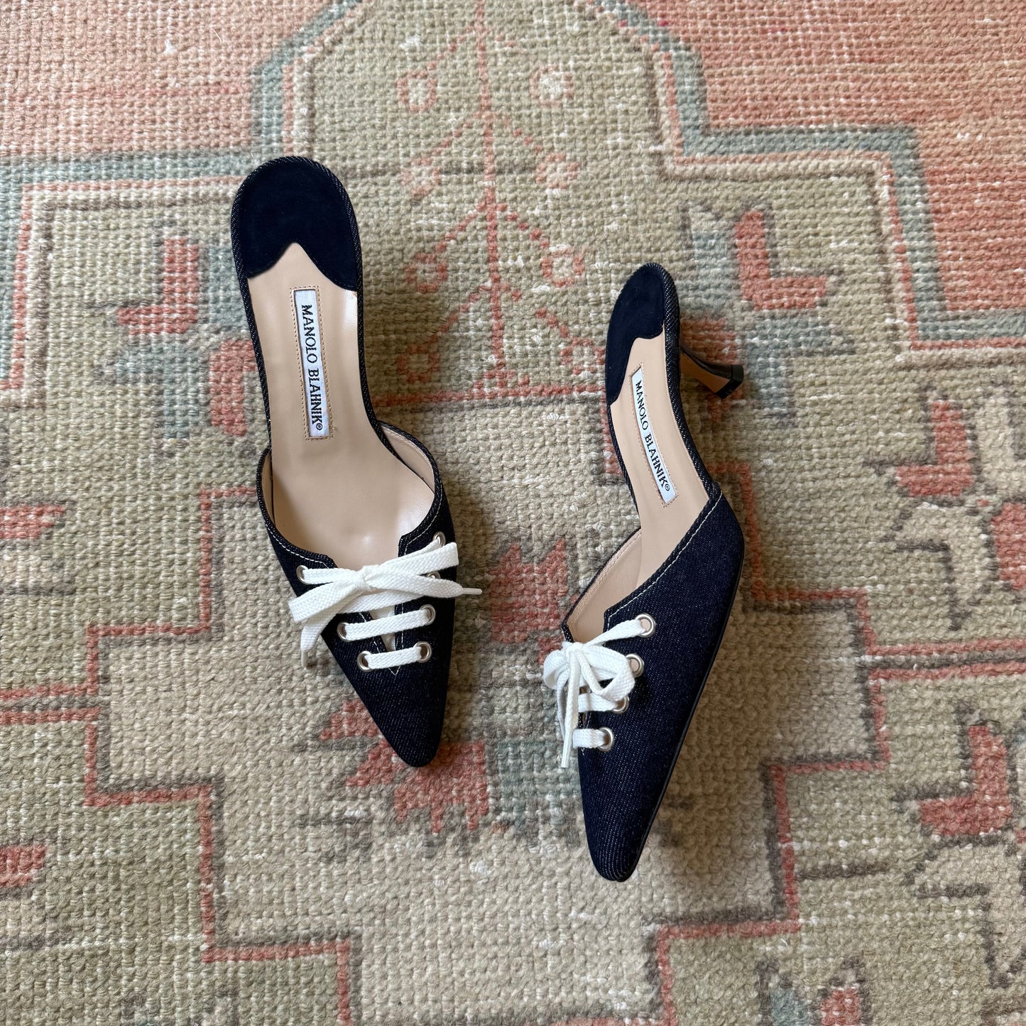 00s Manolo Blahnik Denim Mules - US 7.5