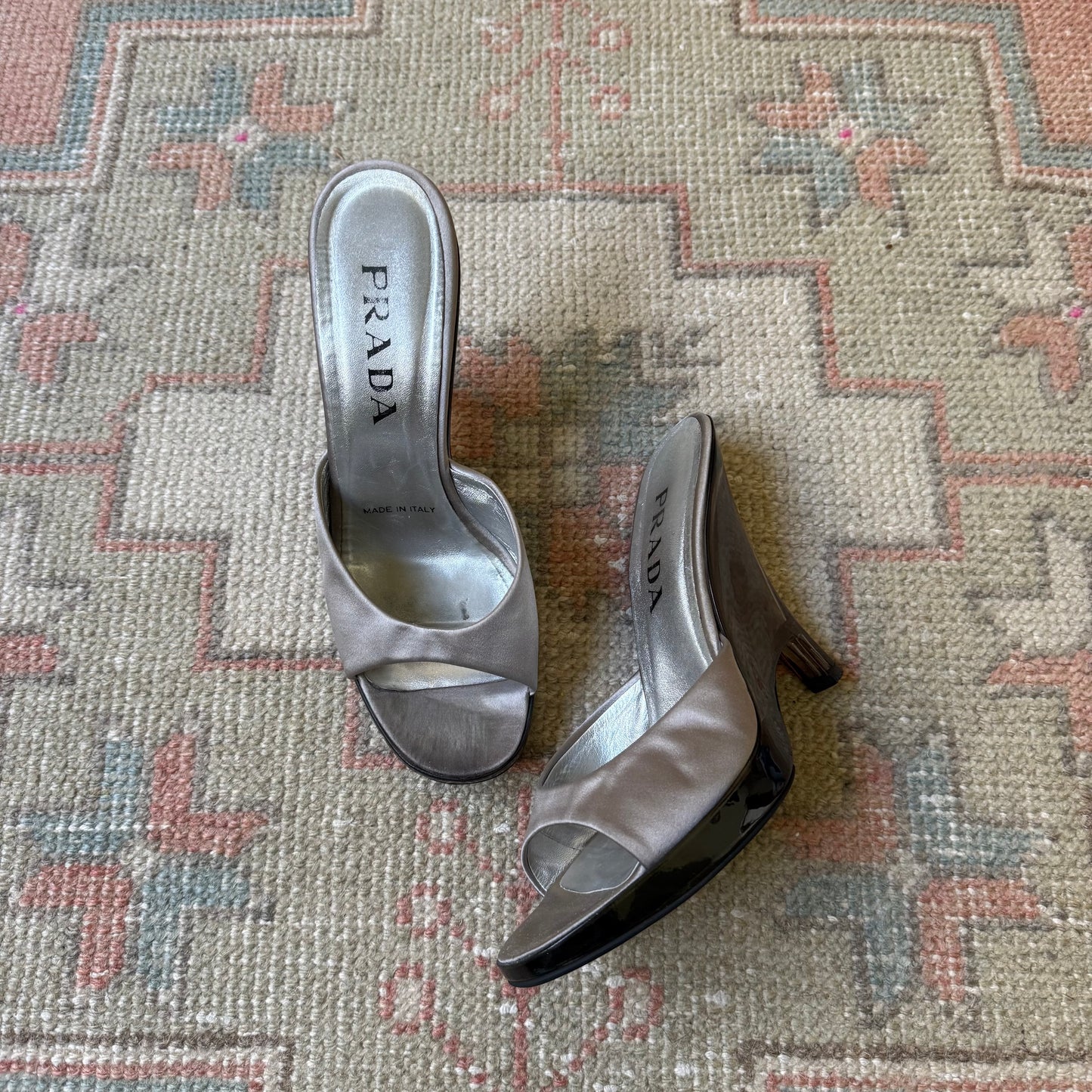 S/S1998 Prada Grey Lucite Wedges - US 7.5