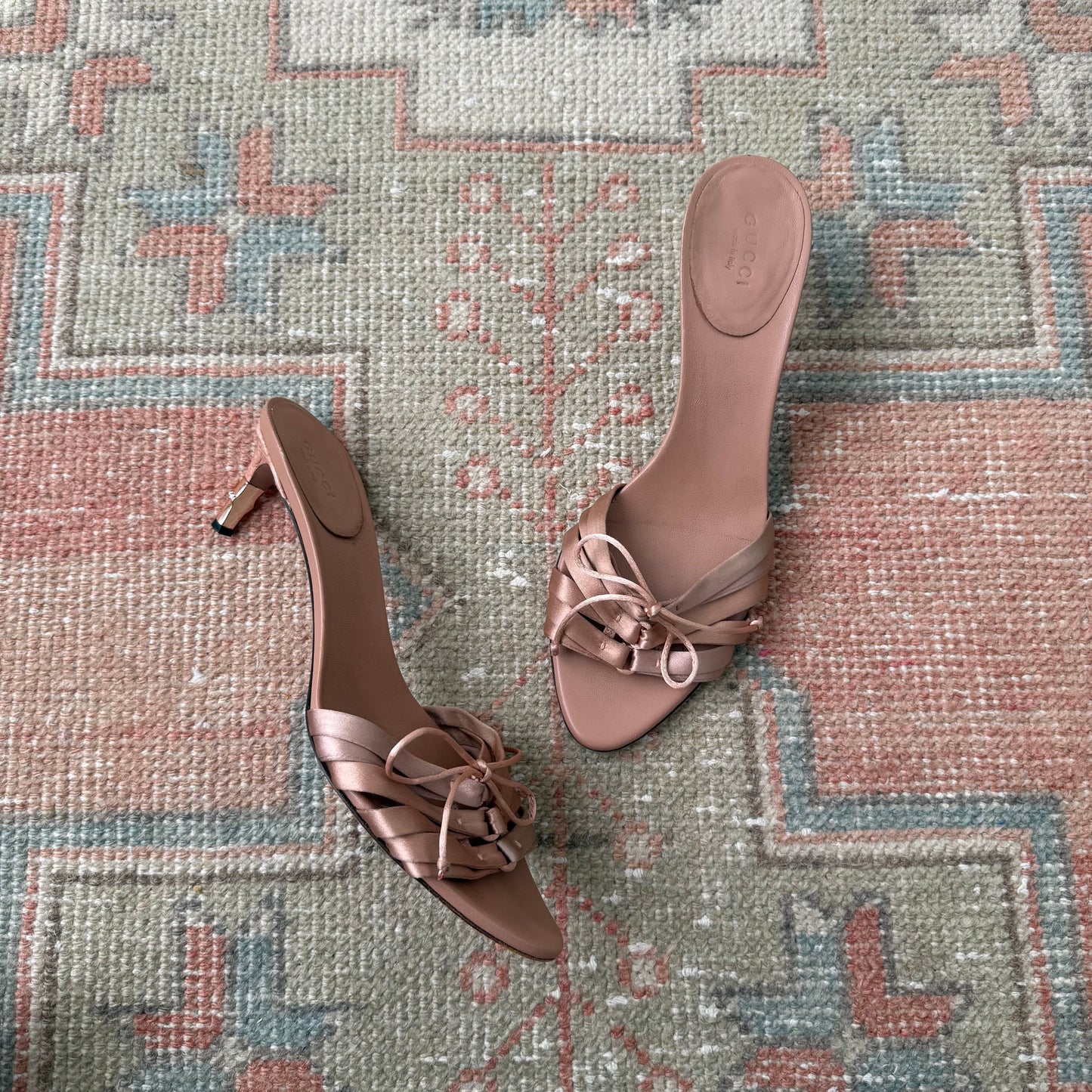 S/S2004 Tom Ford Gucci Blush Bamboo Mules - US 9.5