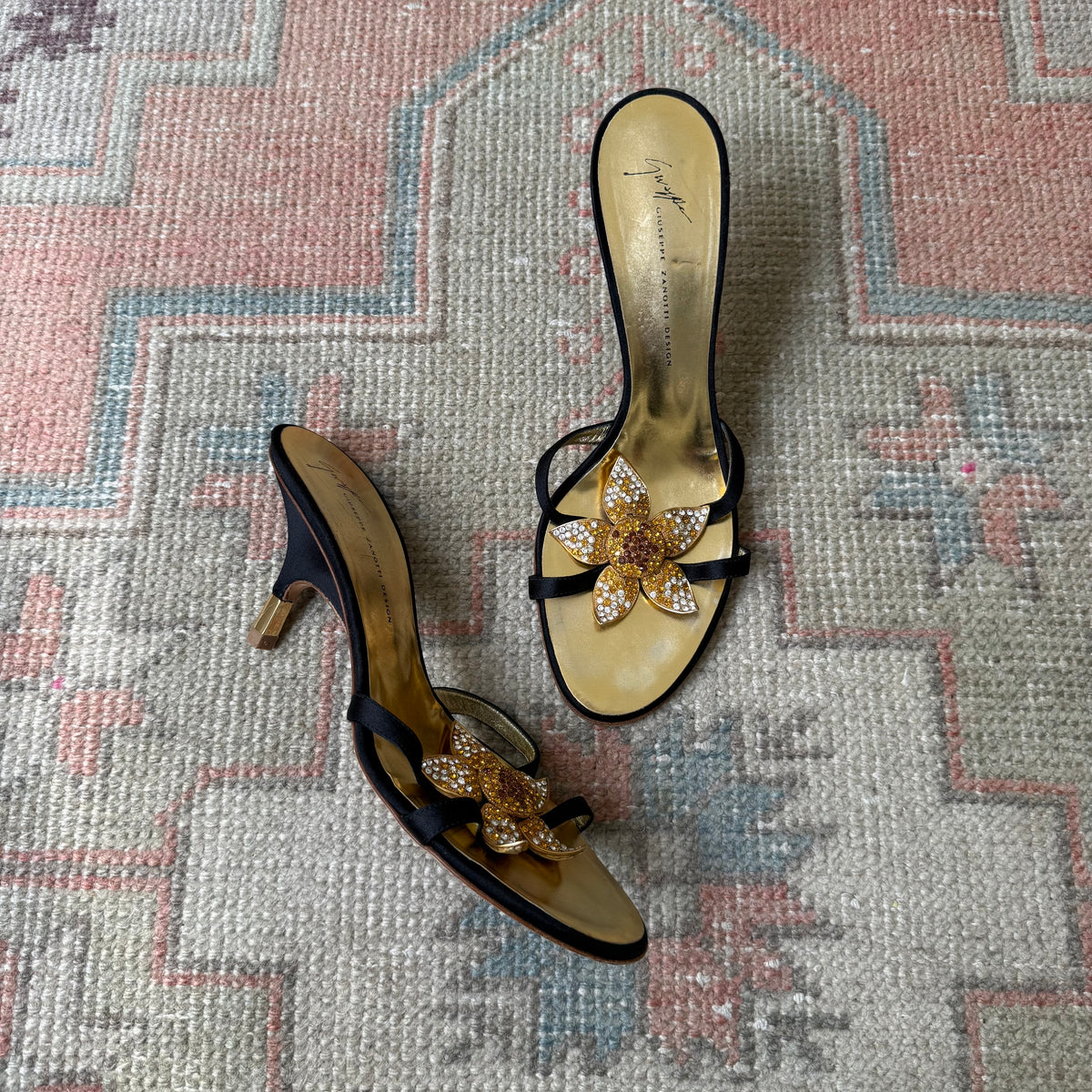 Y2K Giuseppe Zanotti Jeweled Flower Sandals - US 9.5-10