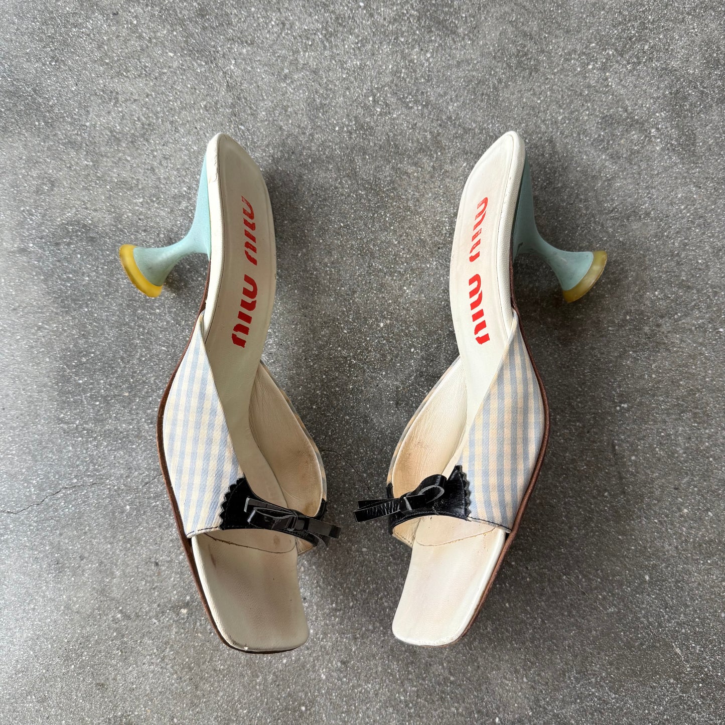 SS99 Miu Miu Gingham Mules - US 7.5