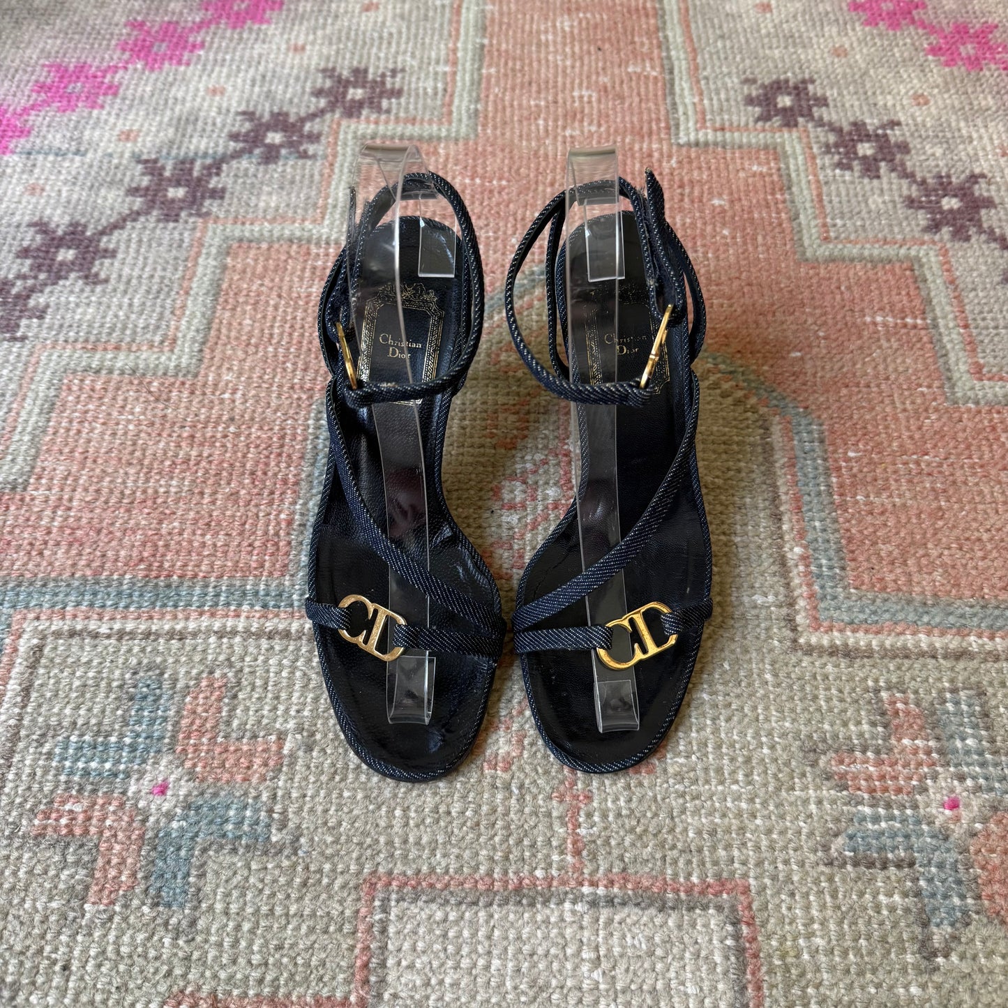 S/S2000 Galliano Dior Denim Wrap Sandals - US 6.5