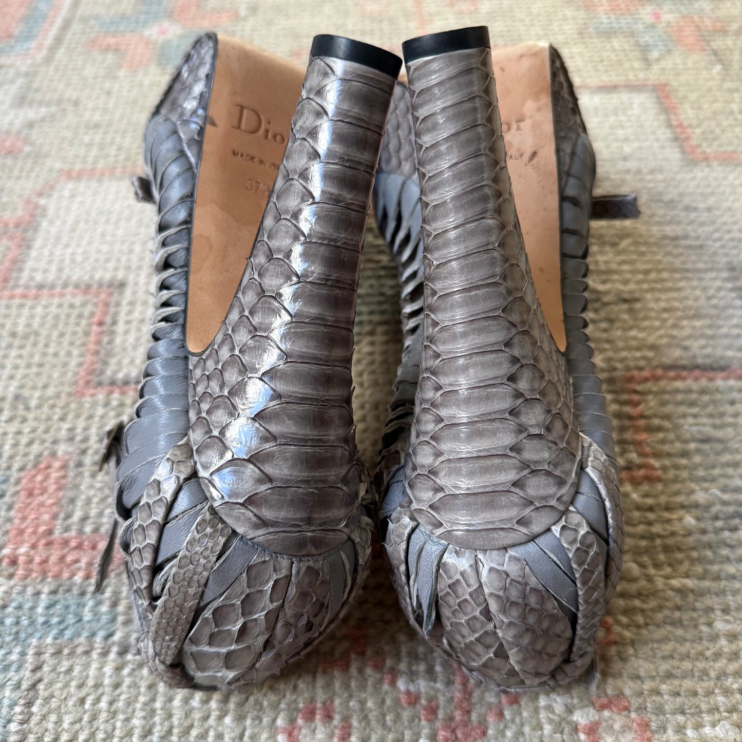 F/W2007 Galliano Dior Grey Python Platforms - US 7.5