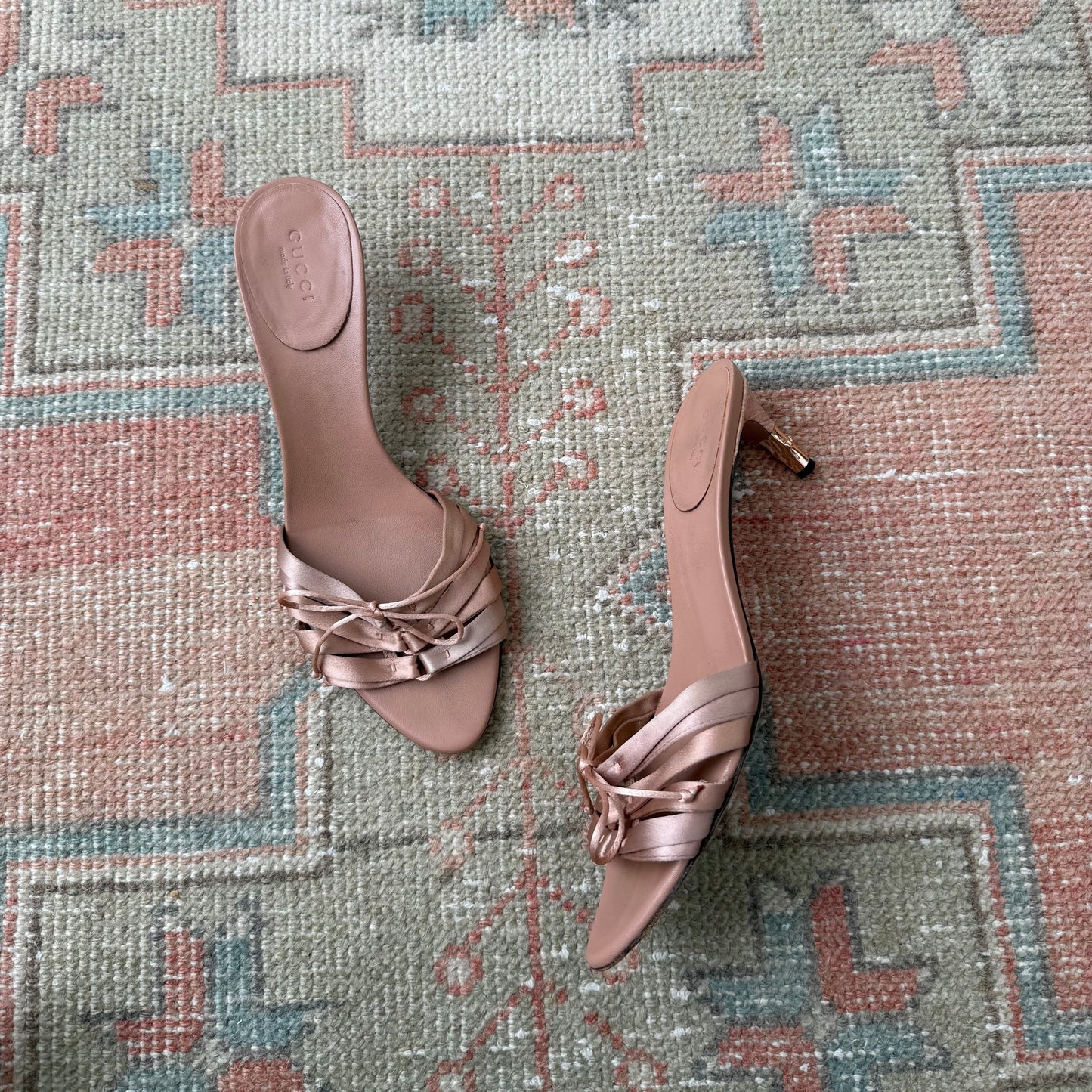 S/S2004 Tom Ford Gucci Blush Bamboo Mules - US 9.5