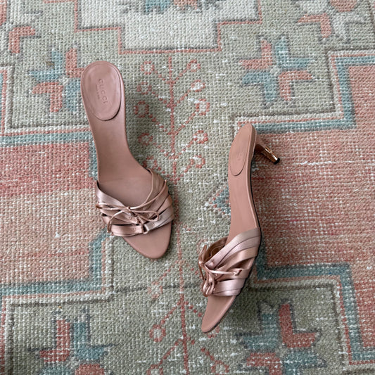 S/S2004 Tom Ford Gucci Blush Bamboo Mules - US 9.5