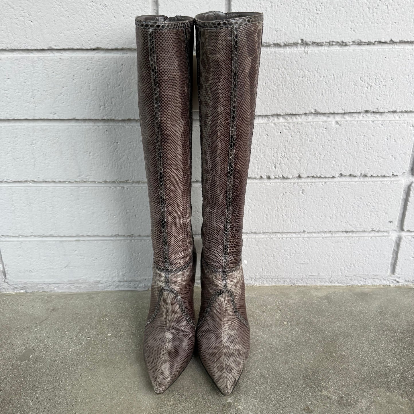 00s Jimmy Choo Karung Stiletto Boots - US 6