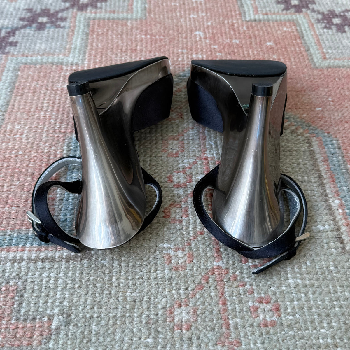 S/S1998 Prada Silver Lucite Wedges - US 6