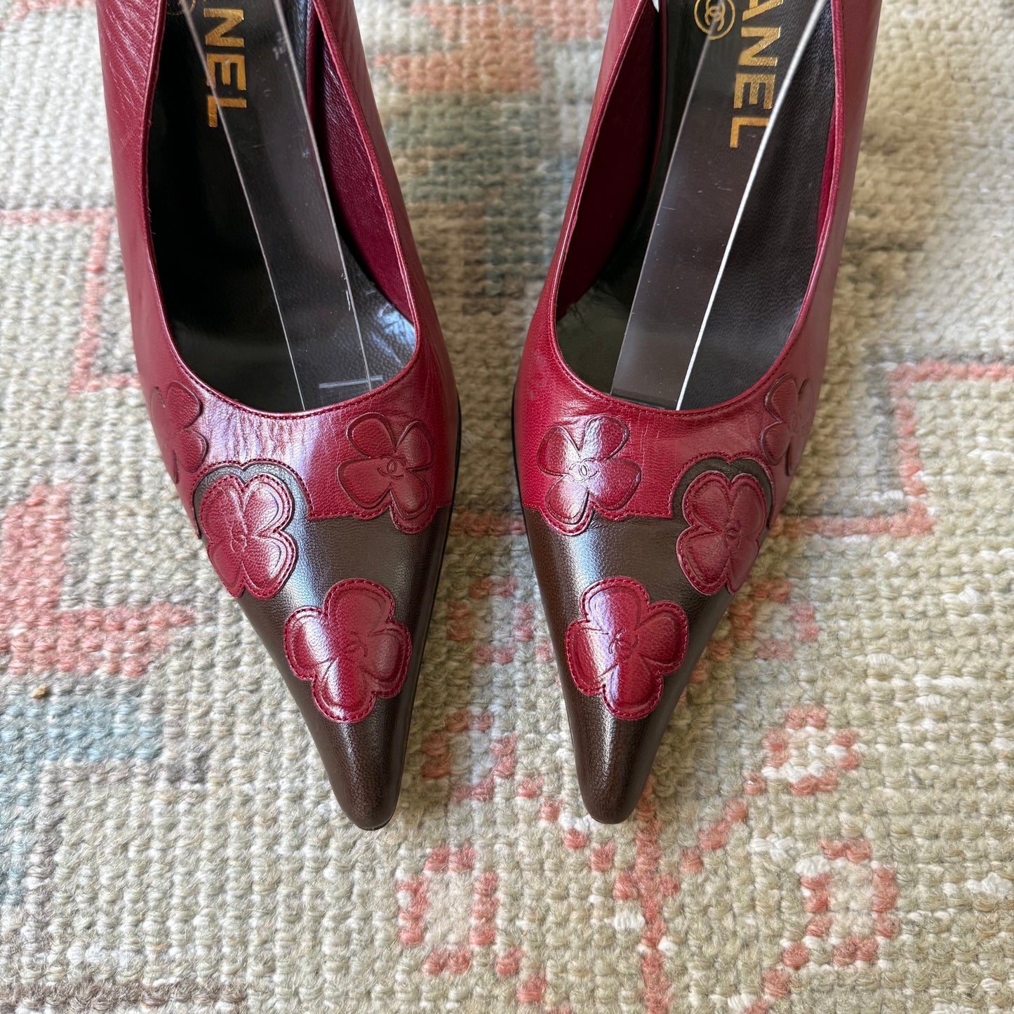 F/W2001 Chanel Camellia Slingback Pumps - US 6