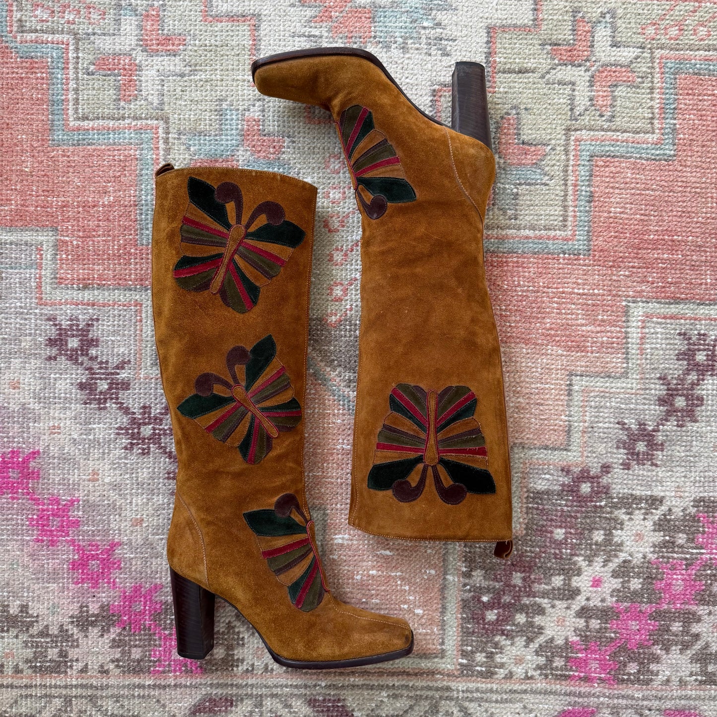 F/W2002 Dolce & Gabbana Suede Butterfly Boots - US 8