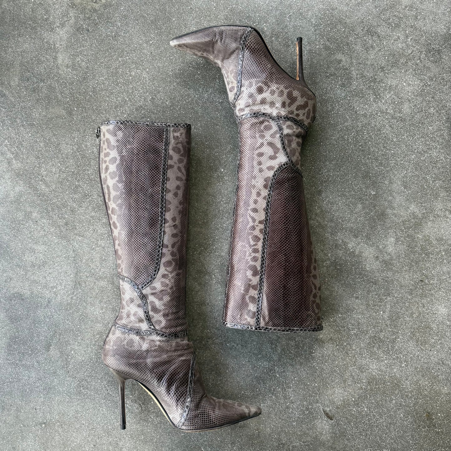 00s Jimmy Choo Karung Stiletto Boots - US 6