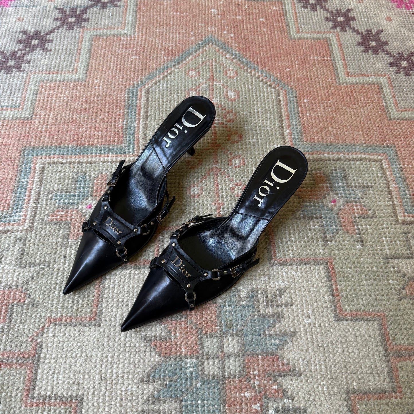 F/W2004 Galliano Dior Bondage Mules - US 7.5