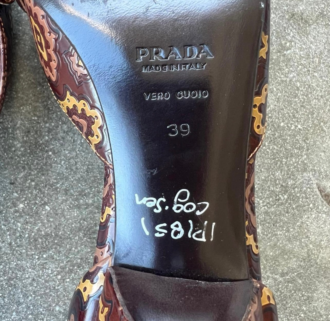 Prada Paisley Leather Mules - US 9