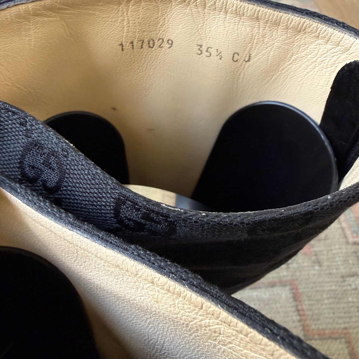 2002 Tom Ford Gucci Black Monogram Boots - US 5.5