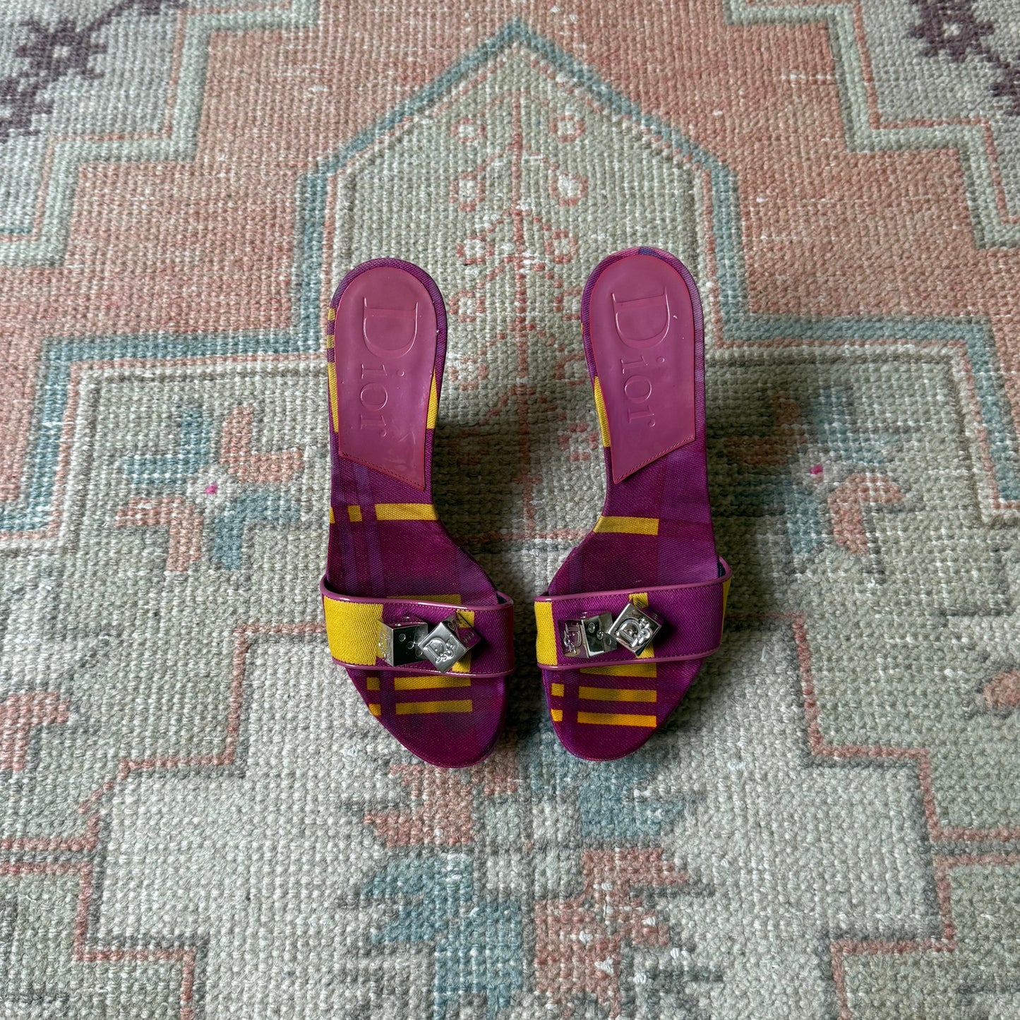 F/W2004 Galliano Dior Purple Gambler Wedges - US 6-6.5