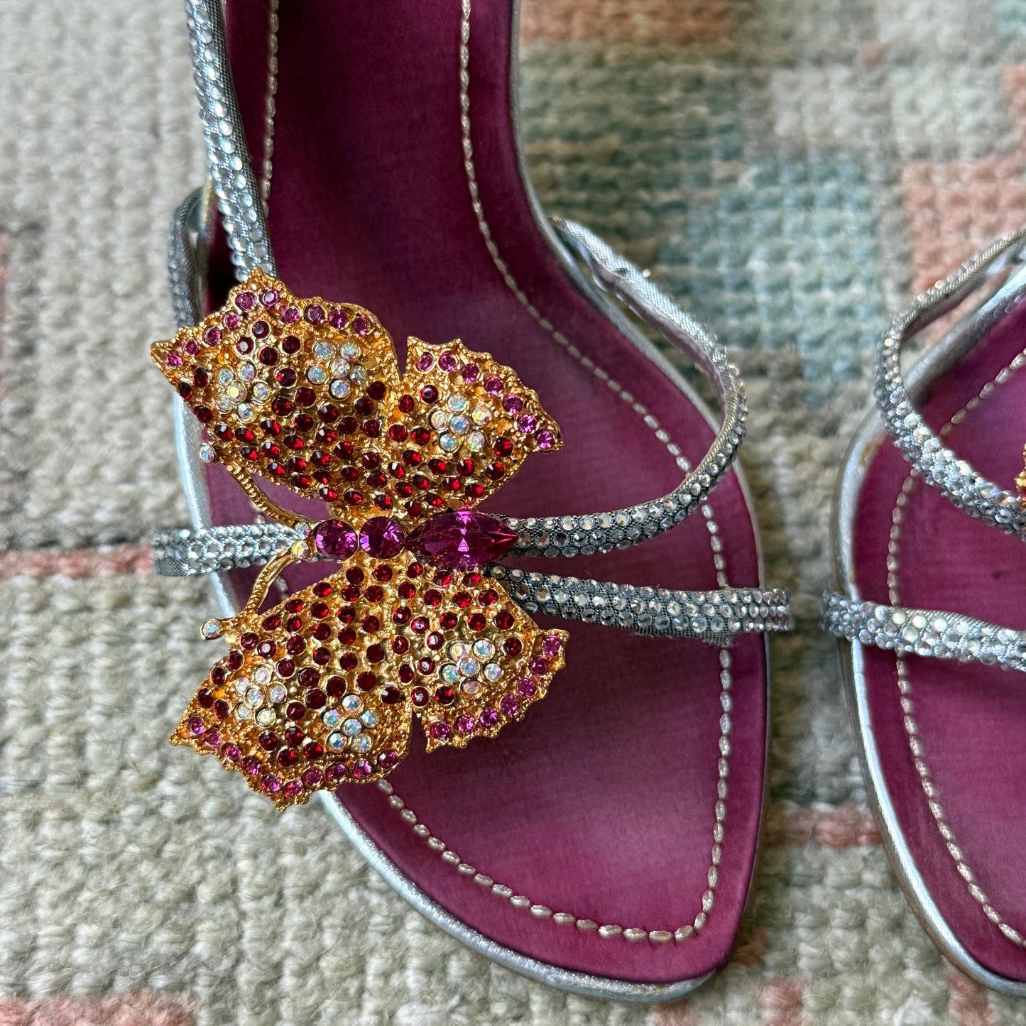 René Caovilla Butterly Silver Sandals - US 6