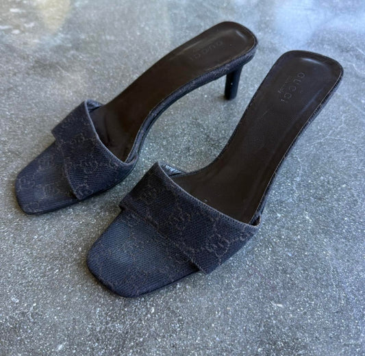 Tom Ford Gucci Canvas Guccissima Mules - US 6-6.5