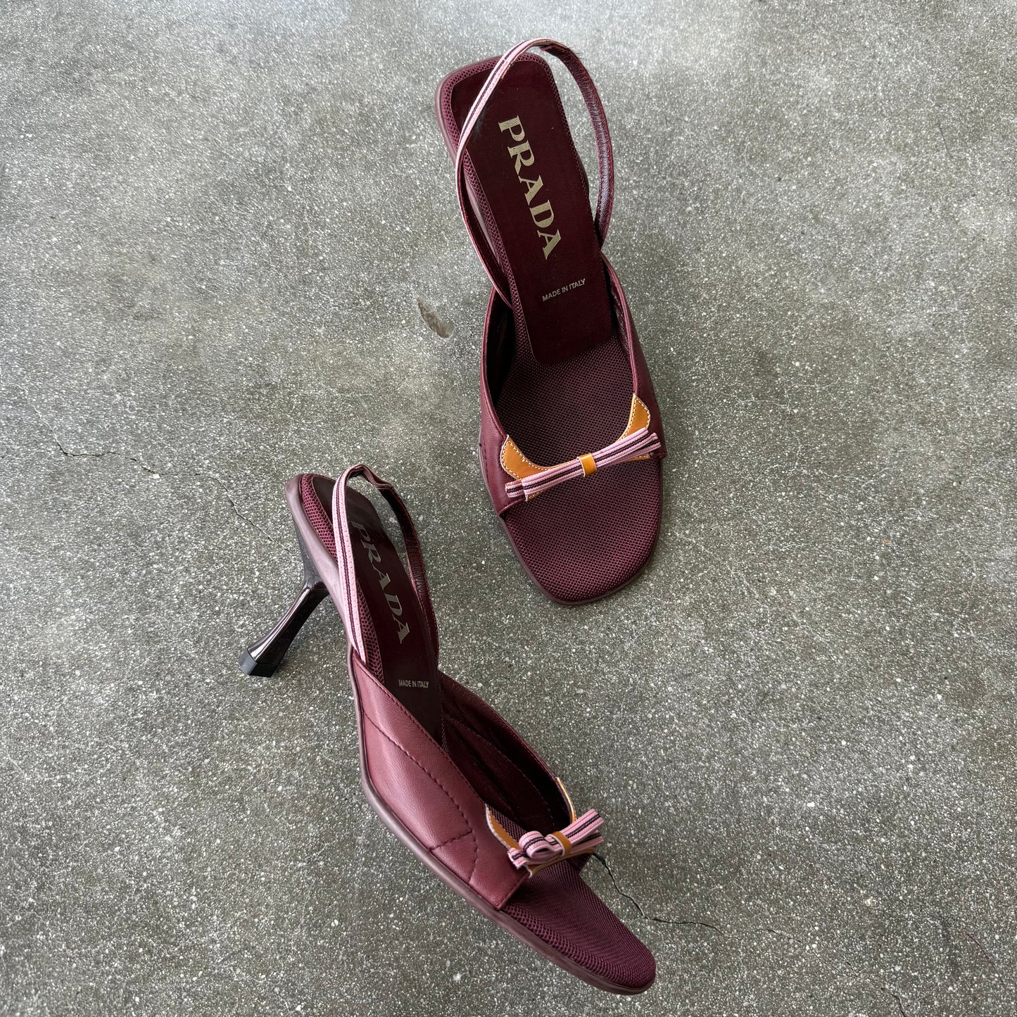 S/S2000 Prada Bow Slingback Sandals - US 7.5