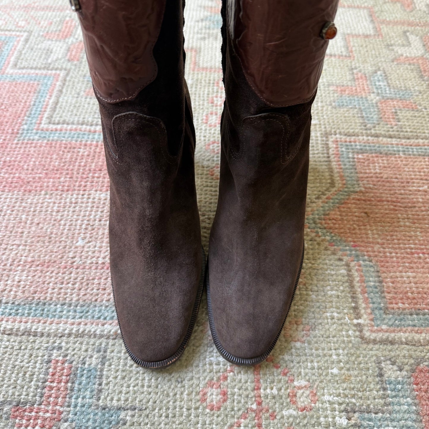F/W2003 Valentino Floral Boots - US 7.5